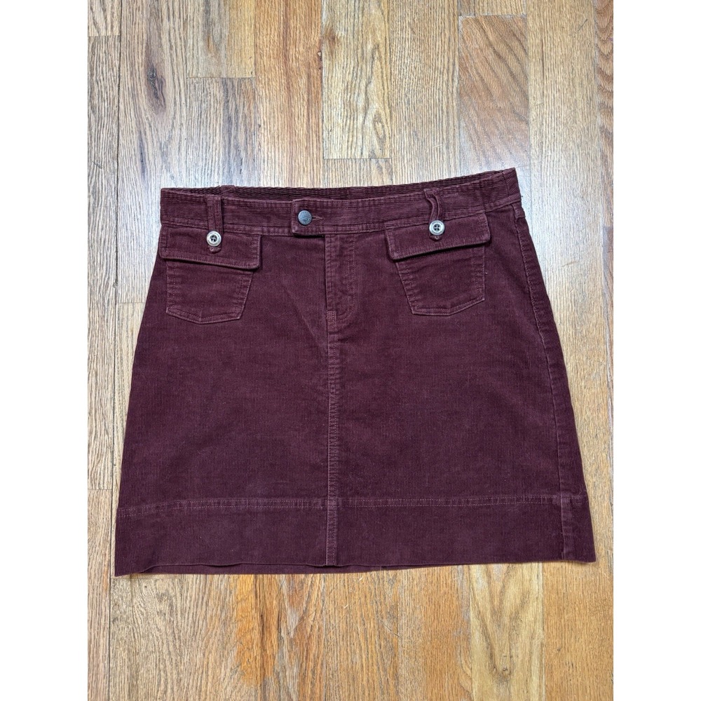 Patagonia Corduroy‎ Mini Skirt Burgundy Red Womens Size 8
